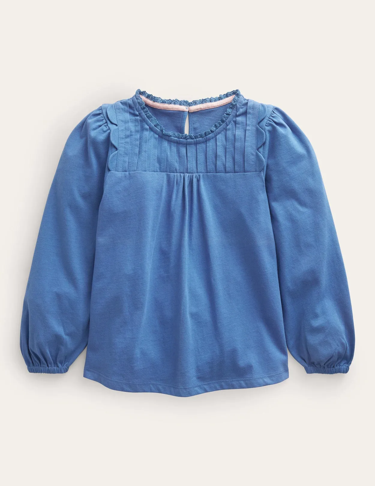 Cheap Scallop Detail Long Sleeve Top Baby & Toddler Tops & T-Shirts
