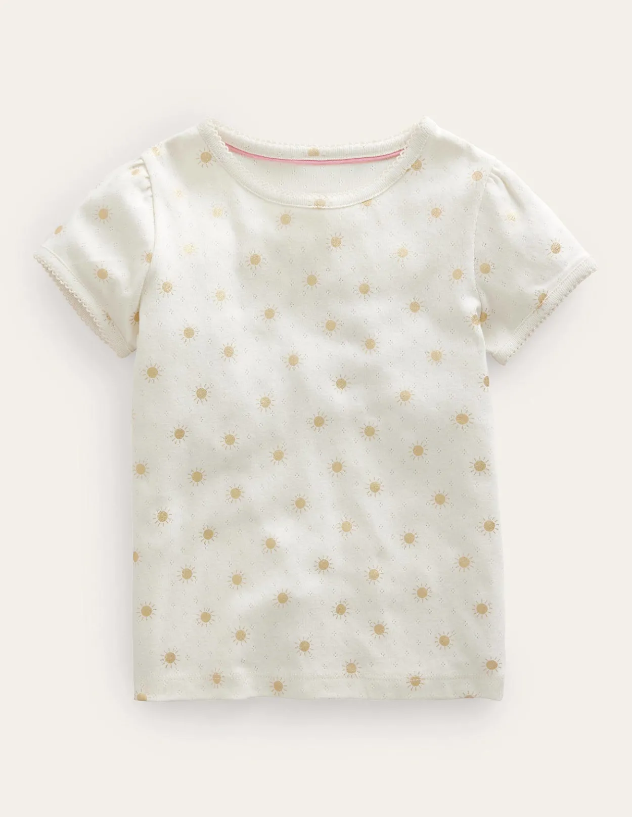 Discount Short-Sleeved Pointelle Top Girls Tops & T-Shirts